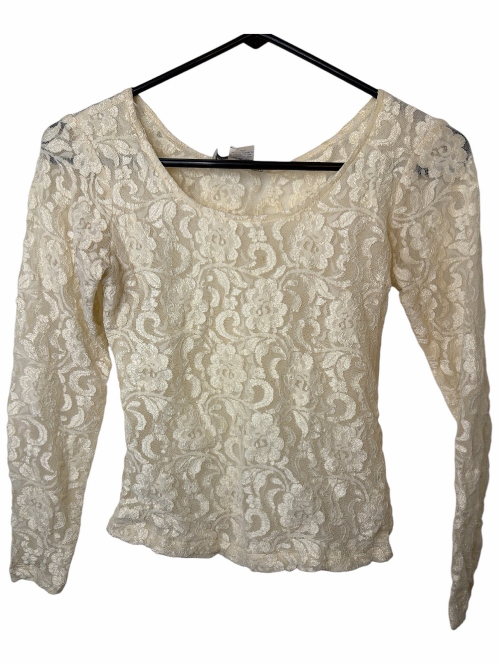 Panhandle Slim Cream Floral Lace Long Sleeve Top